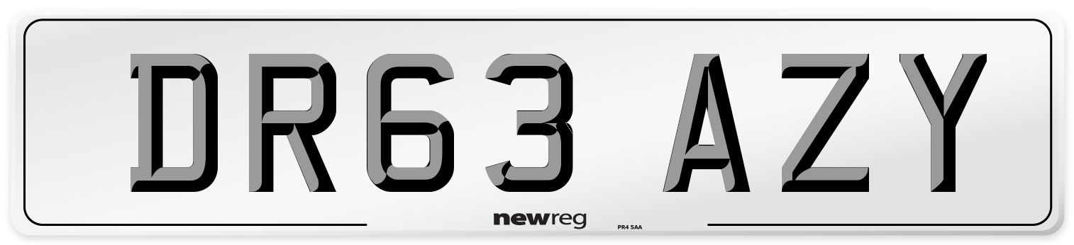 DR63 AZY Number Plate from New Reg